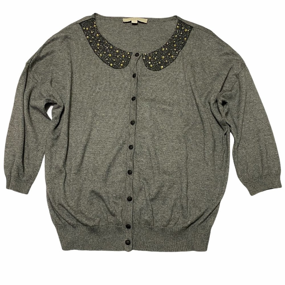 Ann Taylor Loft Cardigan with Embellished Peter Pa
